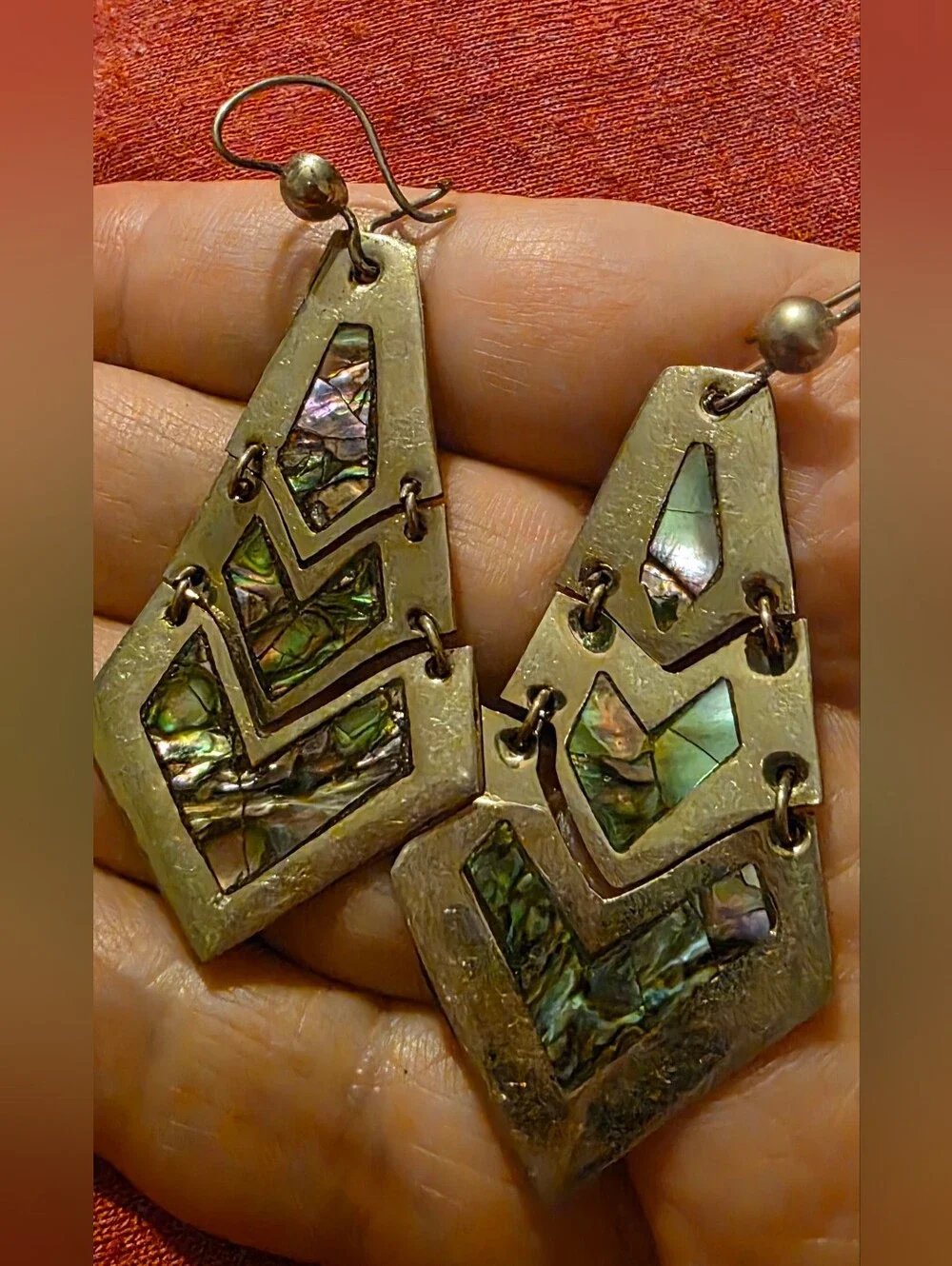 (E) Vintage 1960s Earrings Handcrafted In Mexico